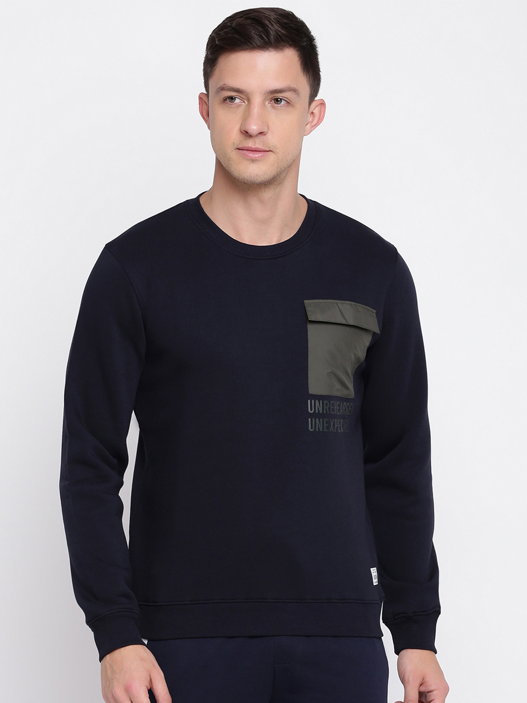 

abof Men Navy Blue Sweatshirt