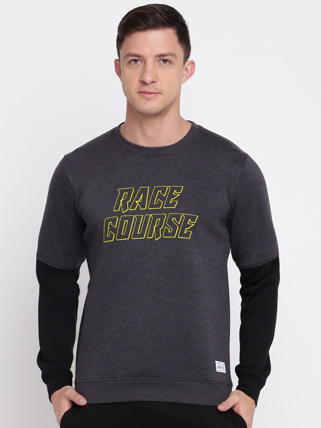 

abof Men Grey Cotton Printed Sweatshirt