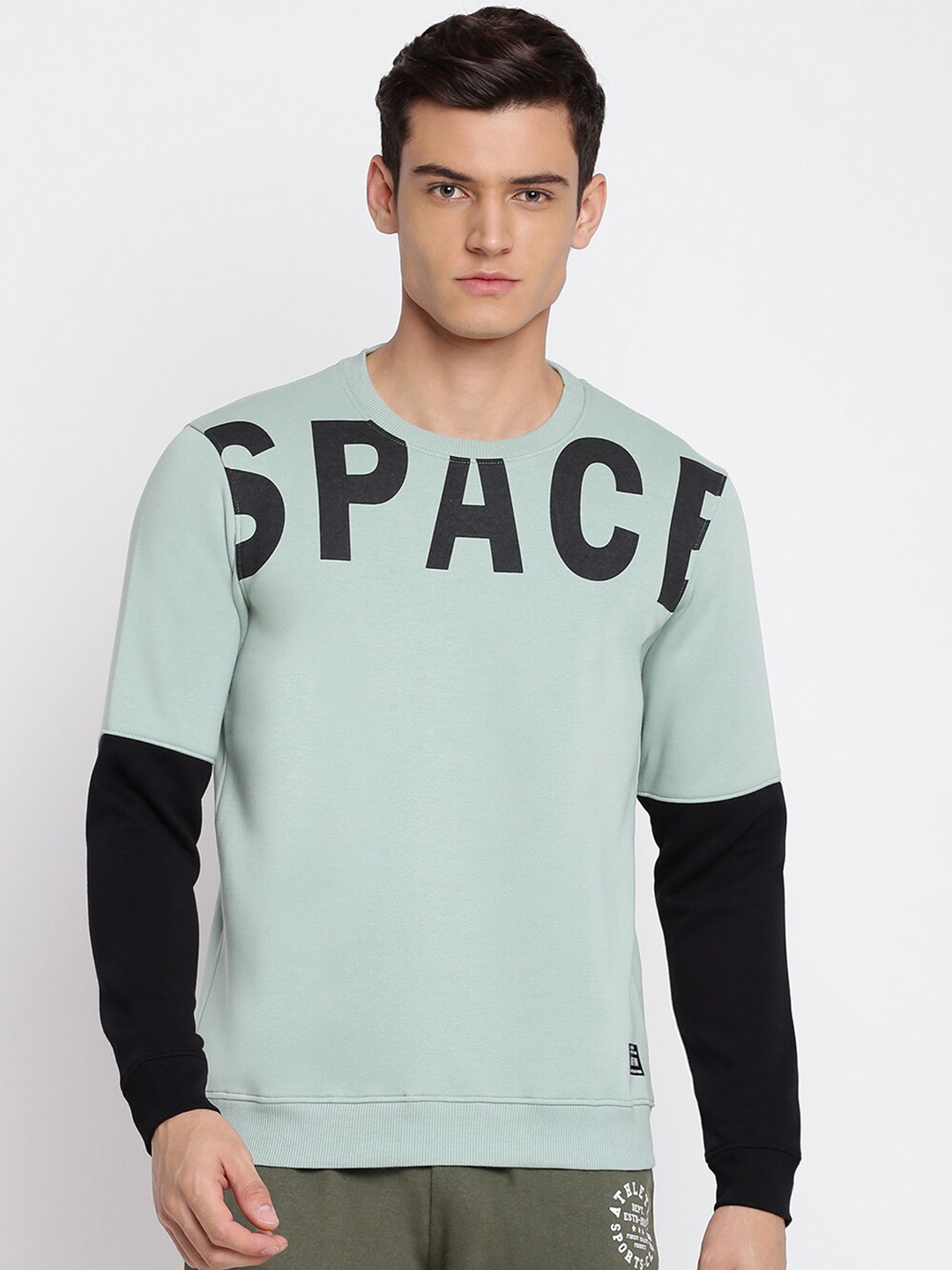 

abof Men Blue Printed Sweatshirt