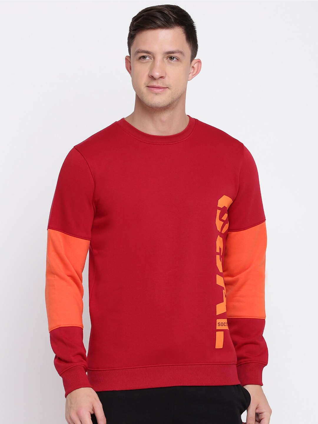 

abof Men Red Cotton Printed Sweatshirt