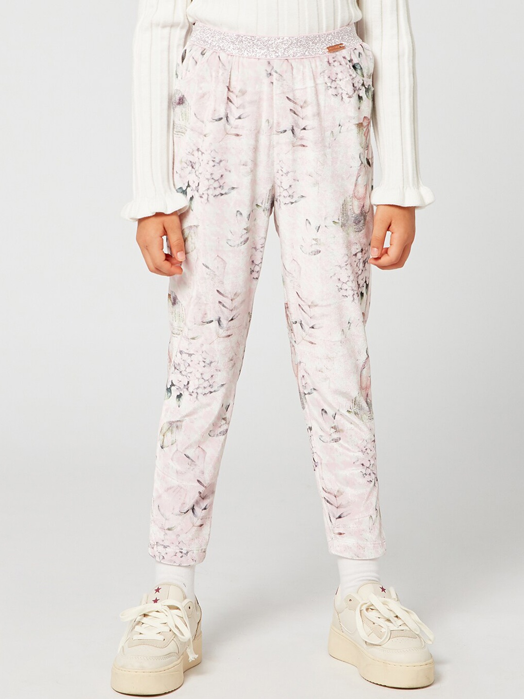 

One Friday Girls Pink Printed Ankle-Length Leggings