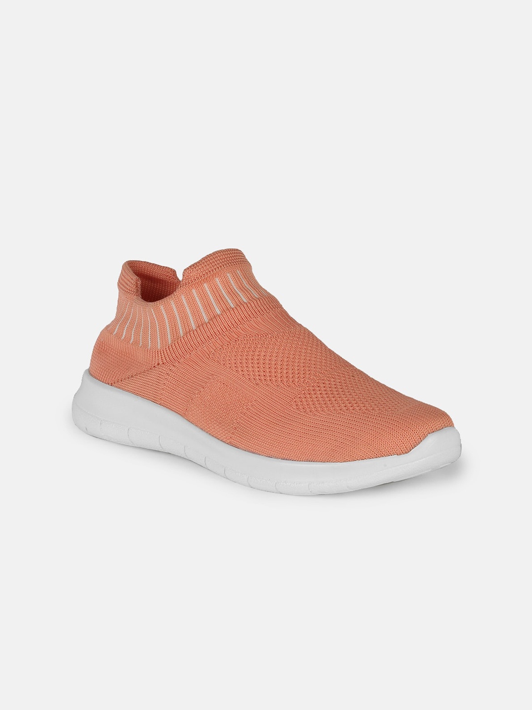 Tokyo Talkies Women Woven Design Slip-On Sneakers, Coral