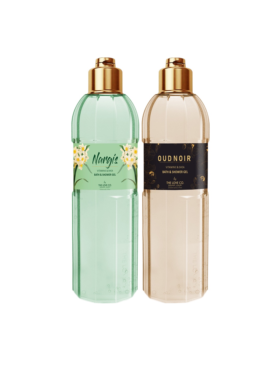 

THE LOVE CO. Set of 2 Bath & Shower Gel - Nargis + Oudnoir - 250ml each, Green
