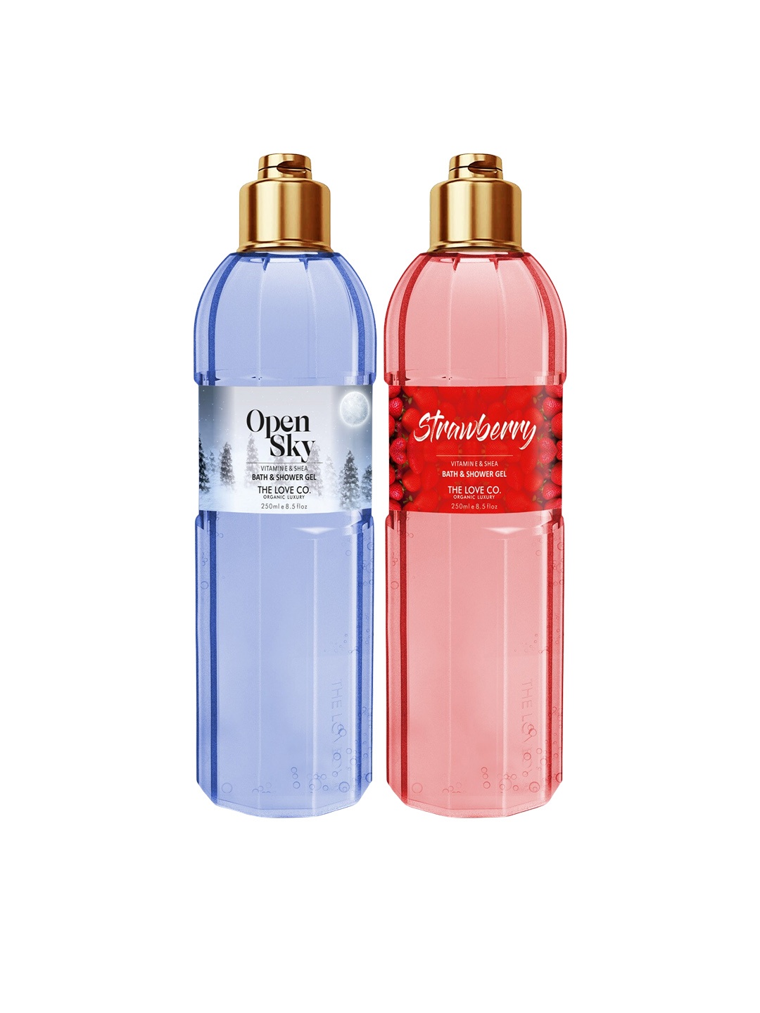 

THE LOVE CO. Set Of 2 Open Sky + Straberry Bath & Shower Gel, Multi