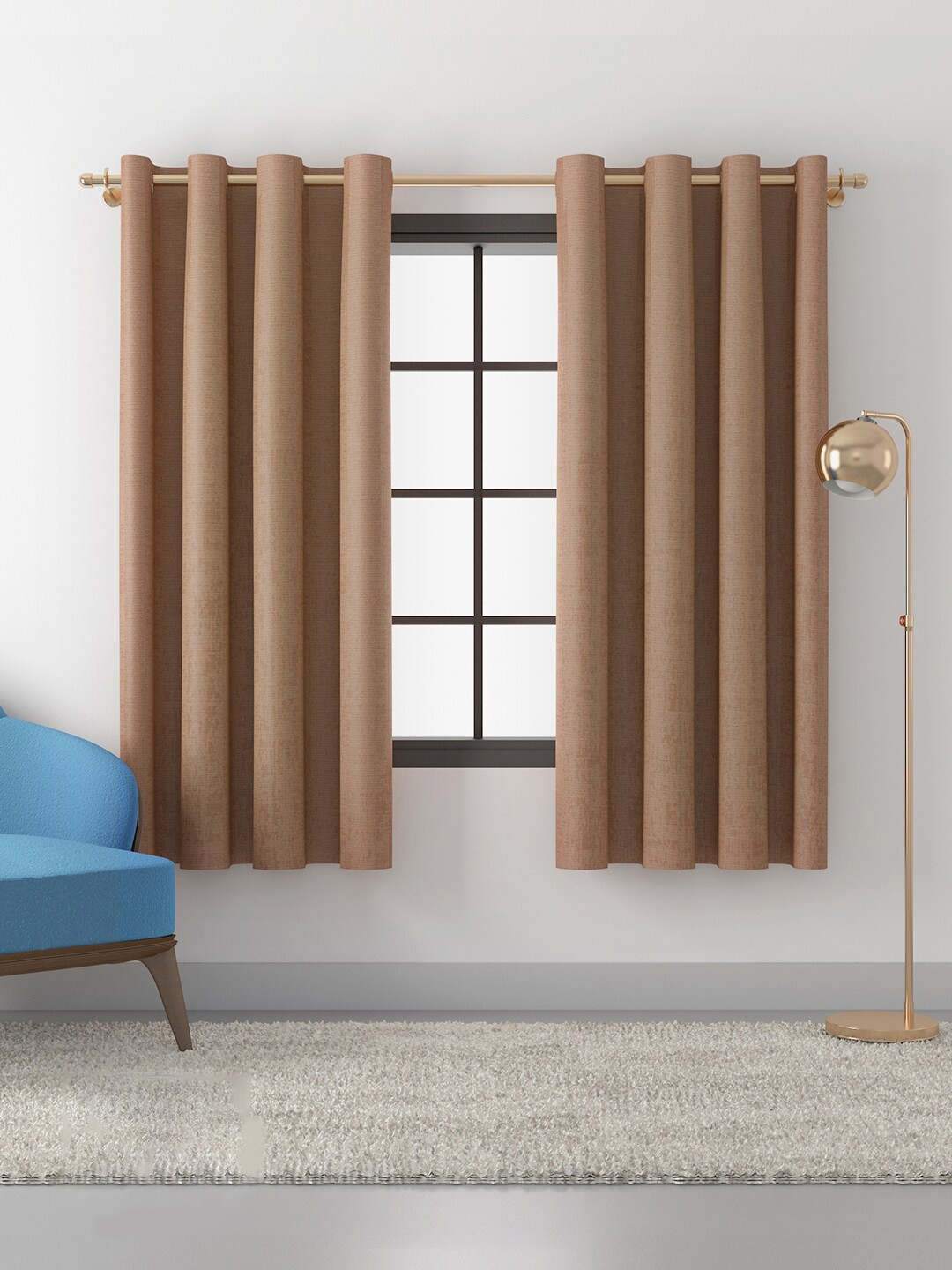 

HomeTown Set of 2 Beige Room Darkening Window Curtain