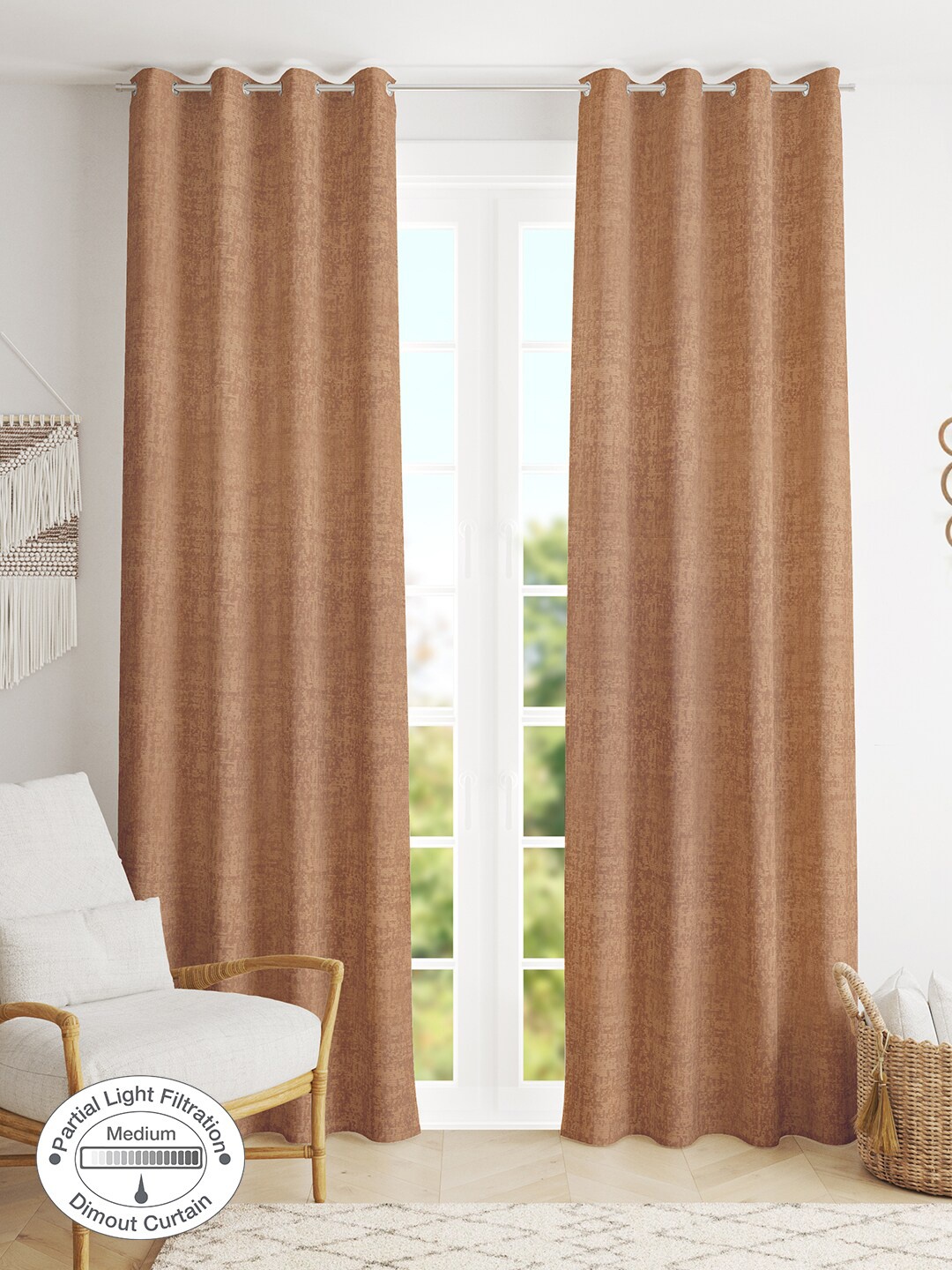 

HomeTown Set of 2 Beige Room Darkening Door Curtain