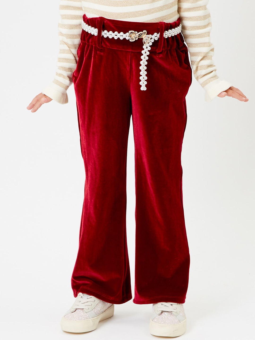 

One Friday Girls Burgundy Relaxed Trousers