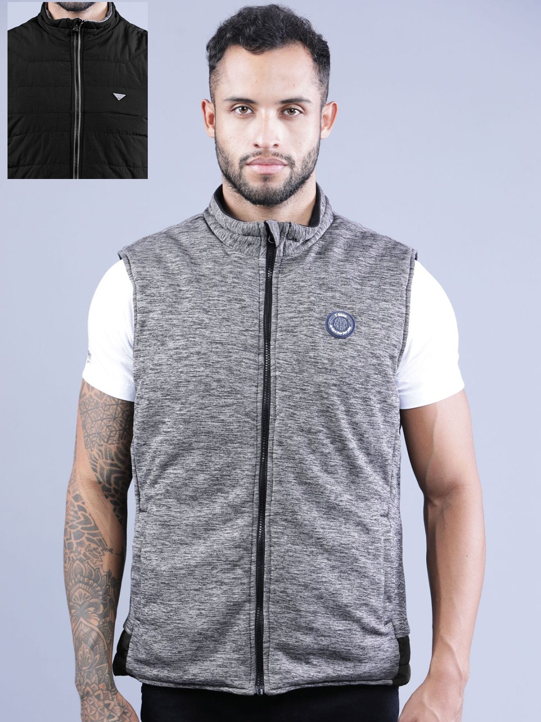 

t-base Men Reversible Padded Jacket, Black