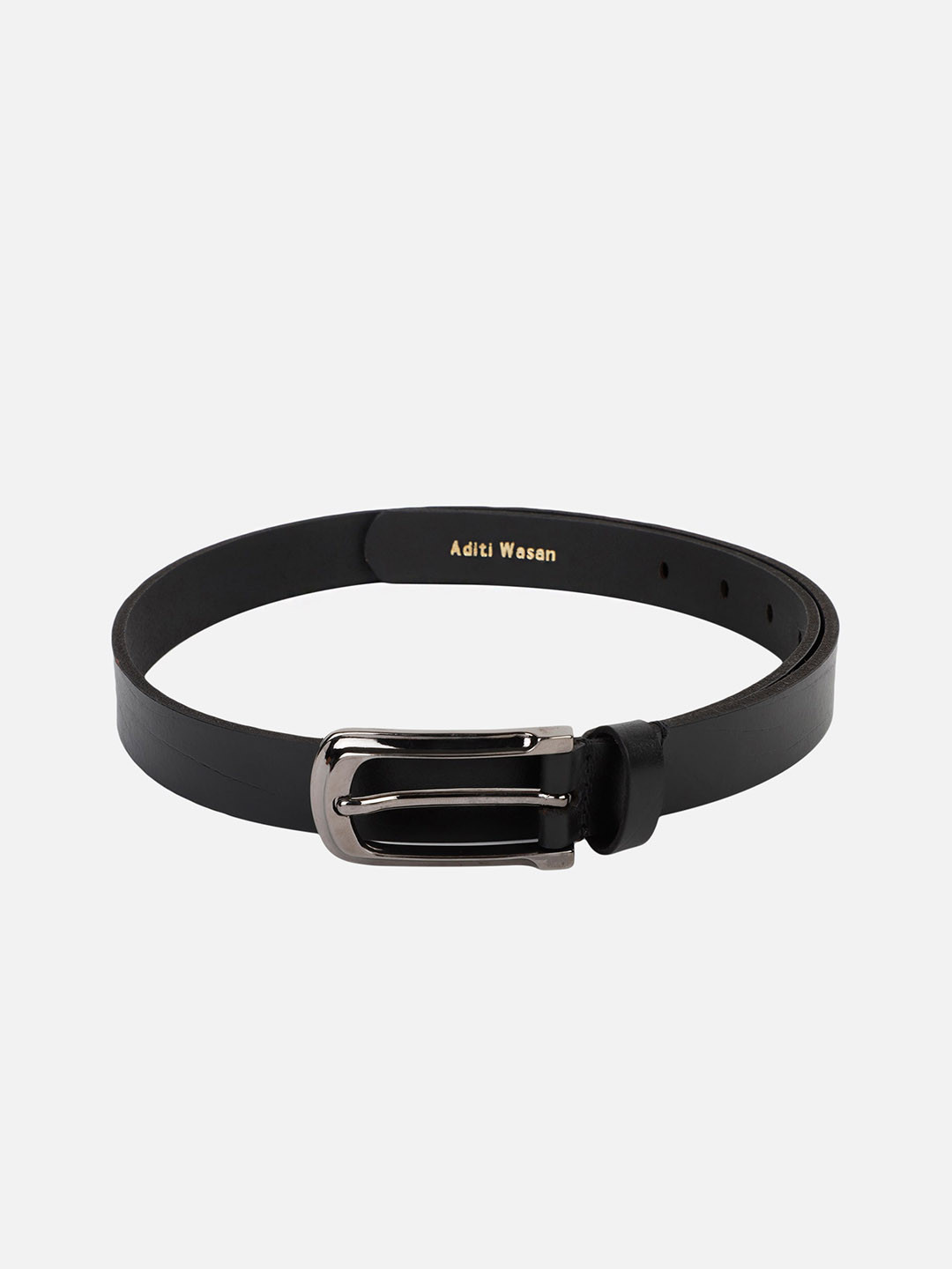 

Aditi Wasan Women Black Textured Leather Formal Belt