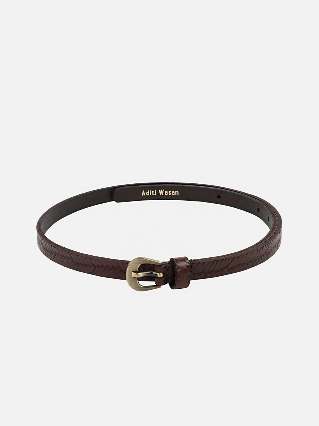 

Aditi Wasan Women Brown Woven Design Leather Belt