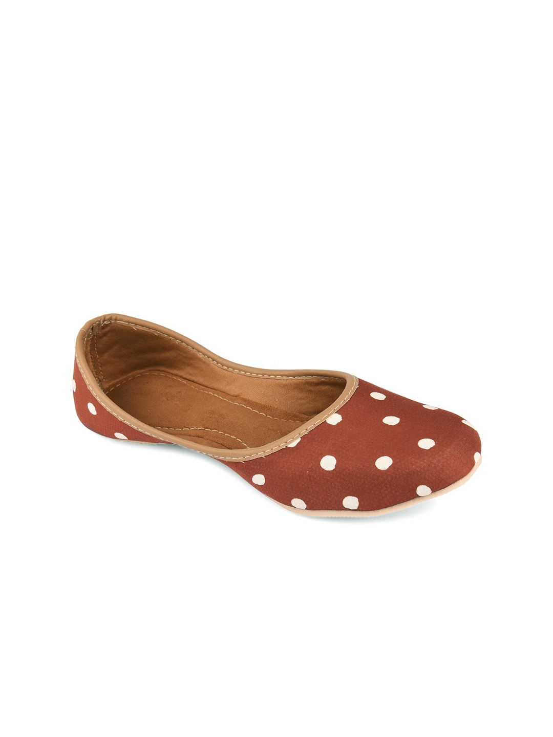 

DESI COLOUR Women Printed Ethnic Mojaris Flats, Brown