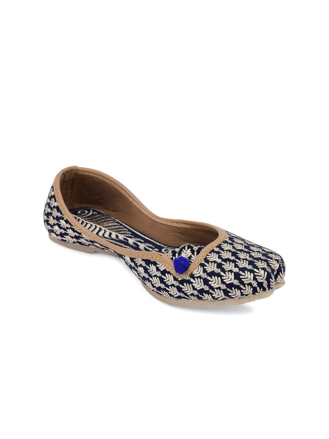 

DESI COLOUR Women Embellished Ethnic Mojaris Flats, Purple