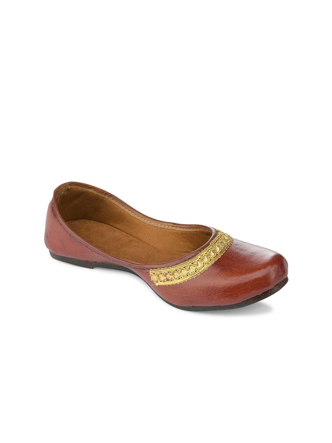 

DESI COLOUR Women Ethnic Mojaris Flats, Brown