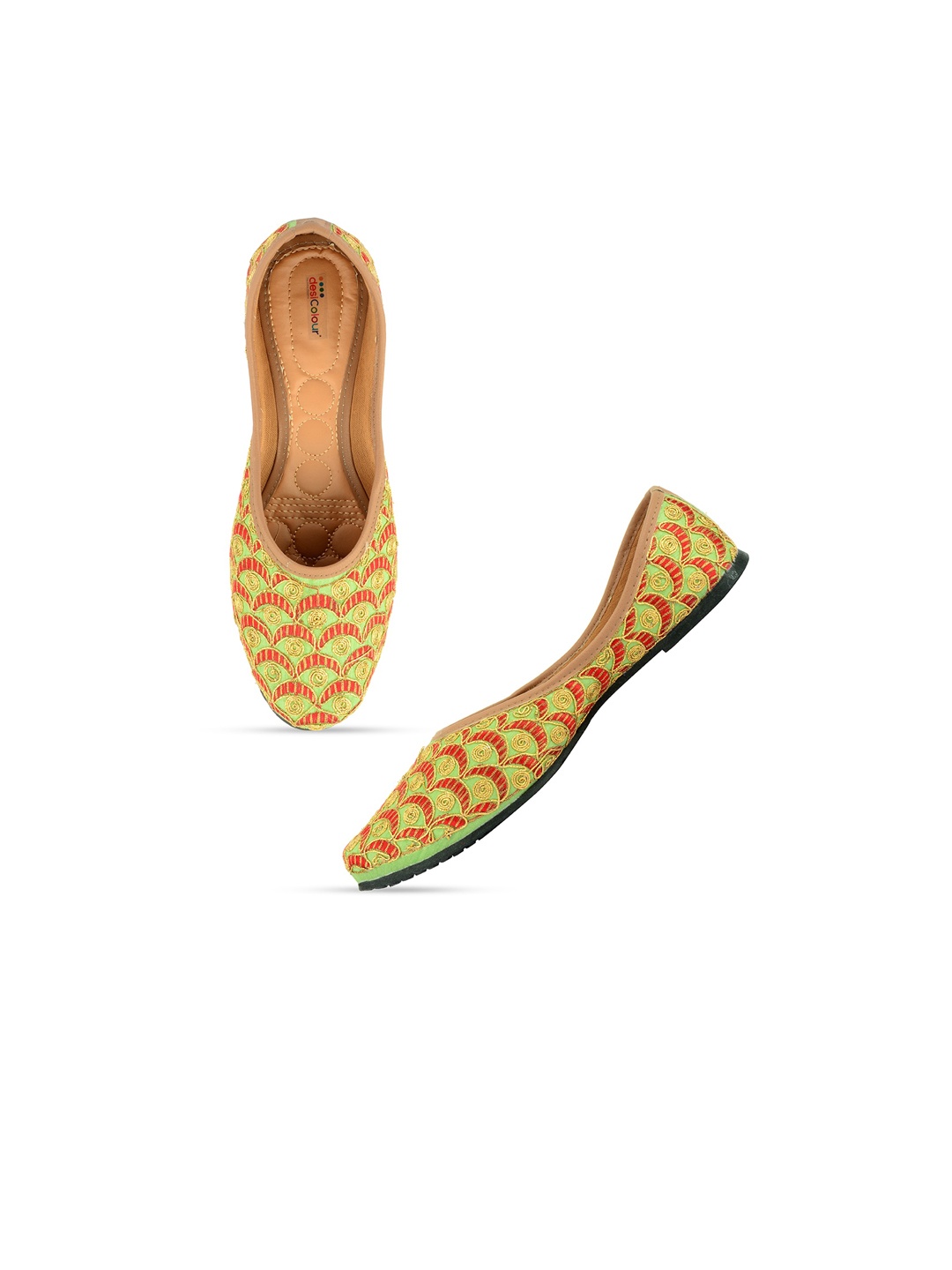 

DESI COLOUR Women Ethnic Ballerinas Flats, Green