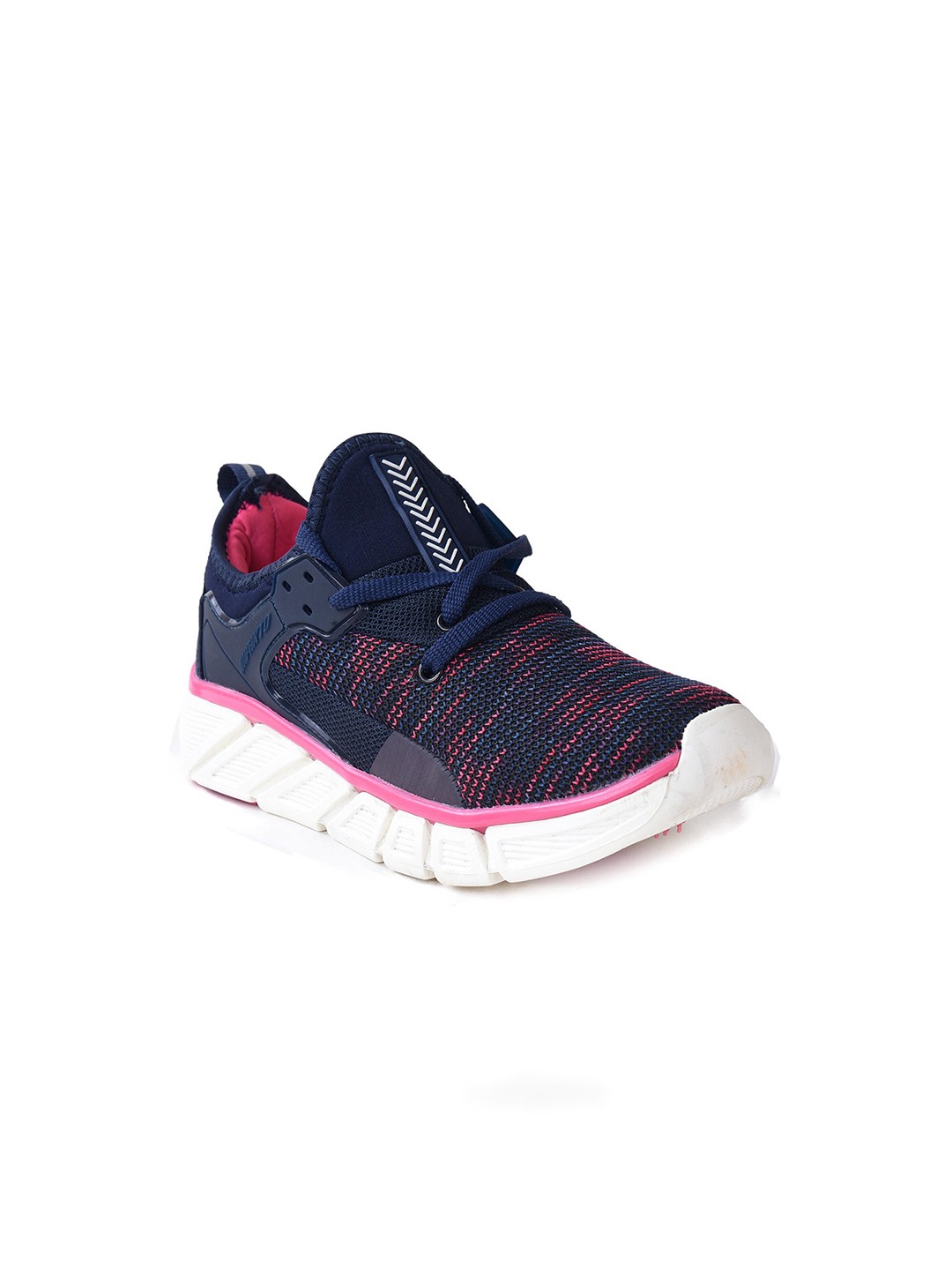 

IMPAKTO Women Navy Blue Lace Up Mid-Top Mesh Running Non-Marking Sports Shoes