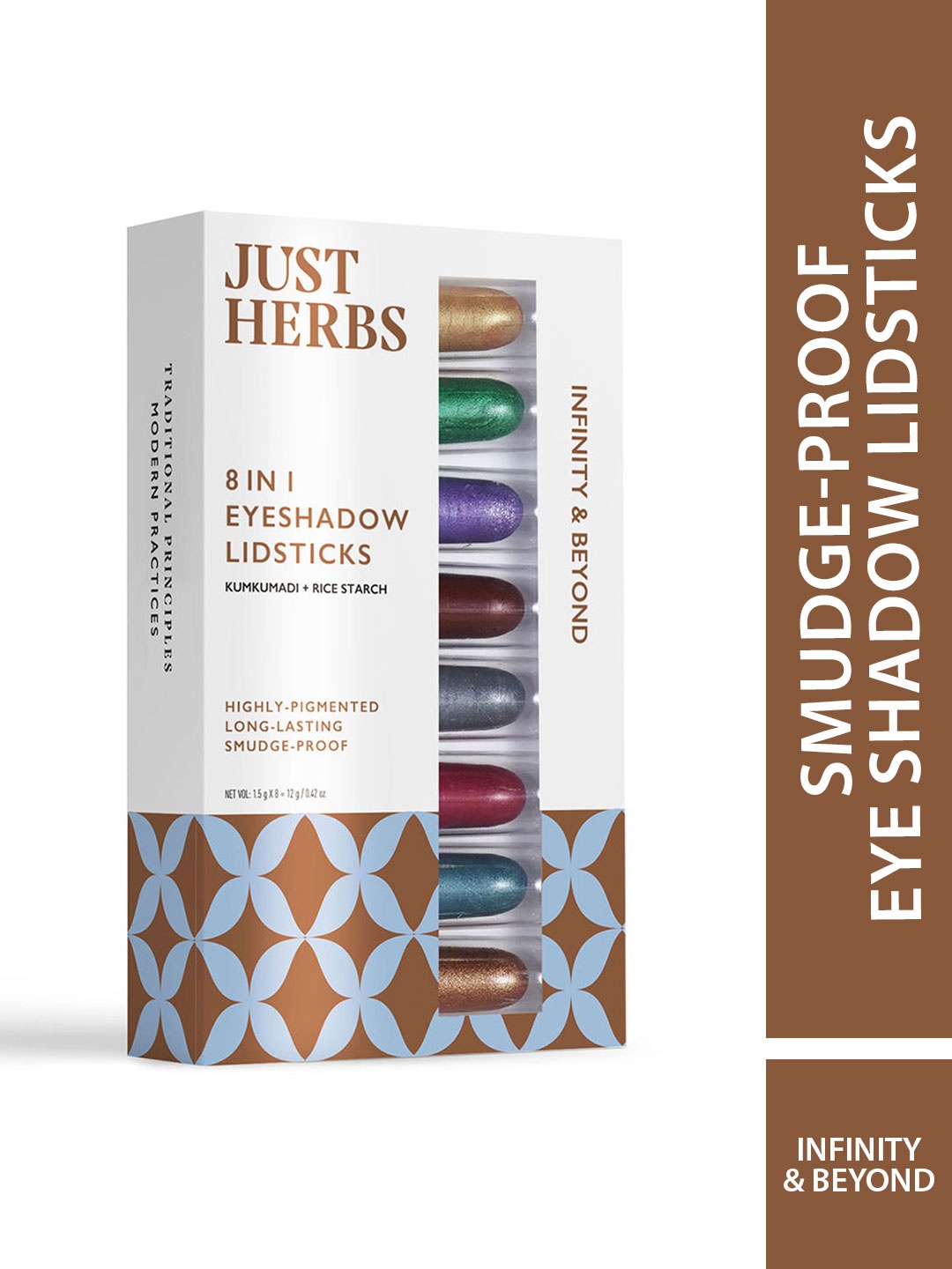 

Just Herbs 8 in 1 Long Lasting Ultra Smooth Eyeshadow Lidsticks 12 g - Infinity & Beyond, Multi