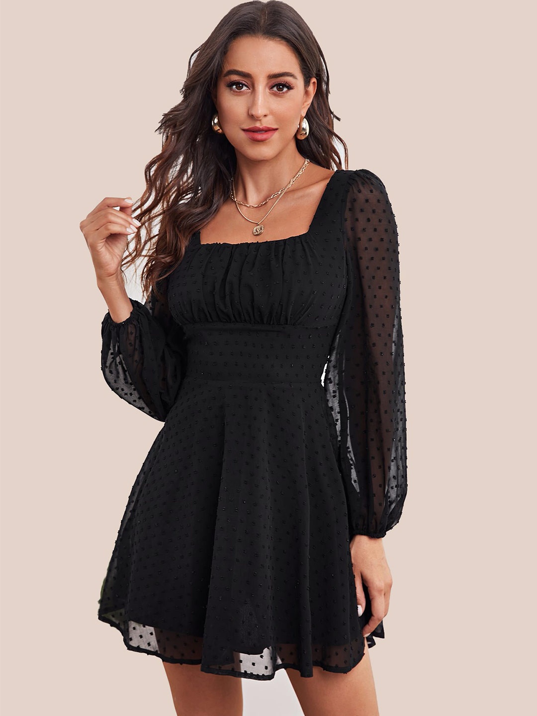 

SHEETAL Associates Women Black Georgette Dress