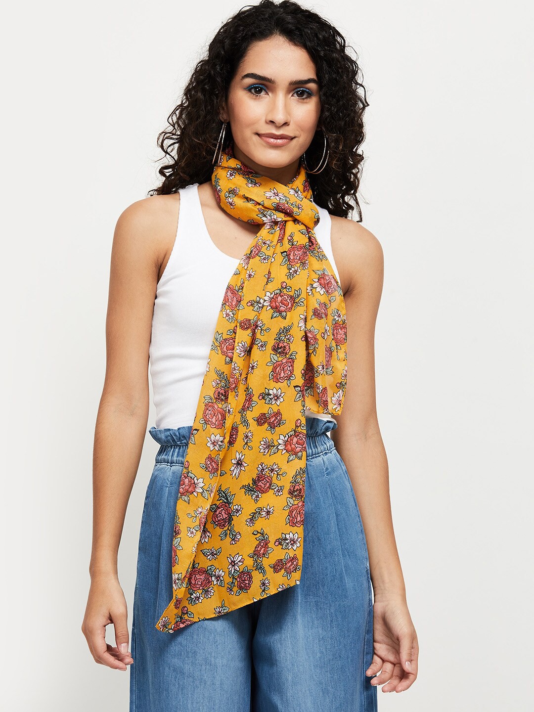 

Max Women Yellow & Red Printed Scarf
