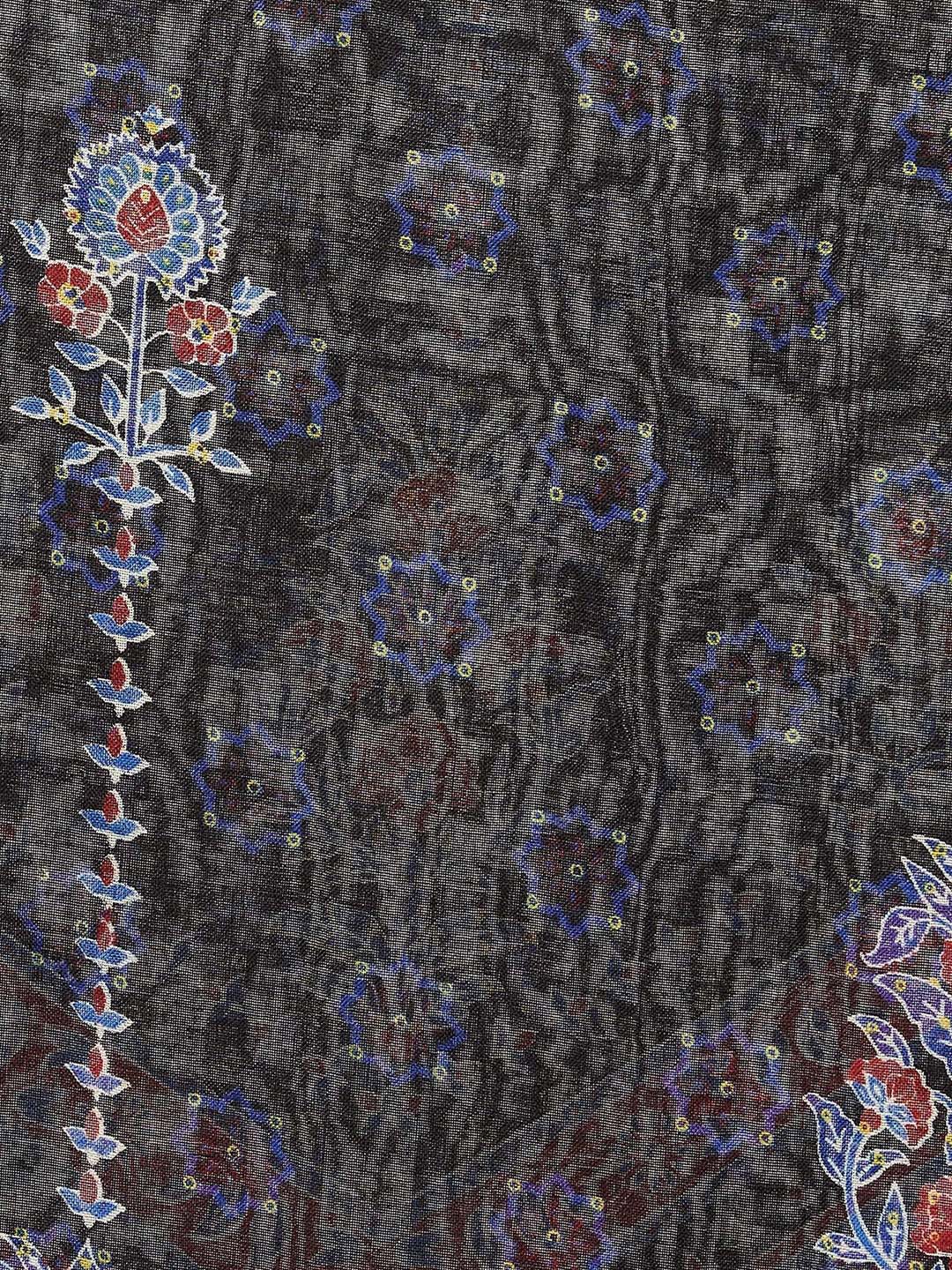 

Max Women Black & Blue Printed Scarf