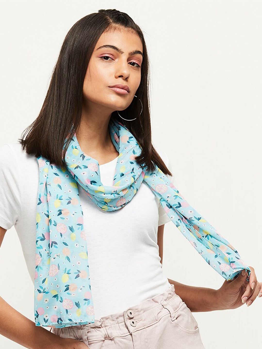 

max Women Printed Polyester Scarf, Sea green