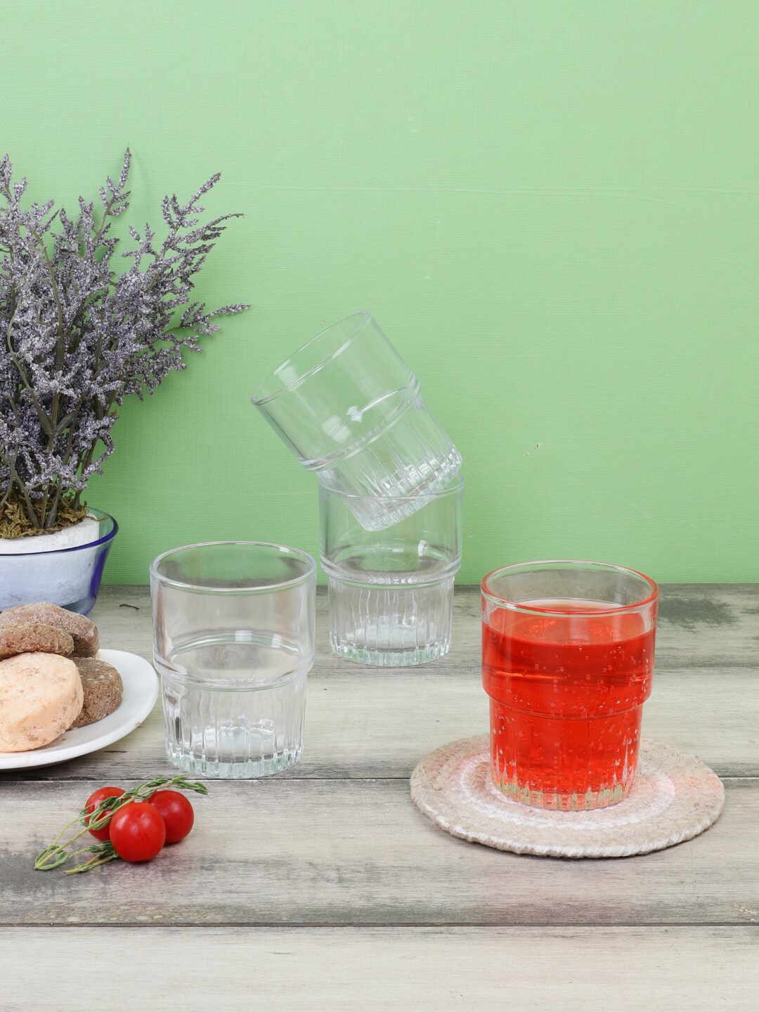 

DURALEX Set of 4 Transparent Textured Water or Juice Glass Tumblers 160 ml each