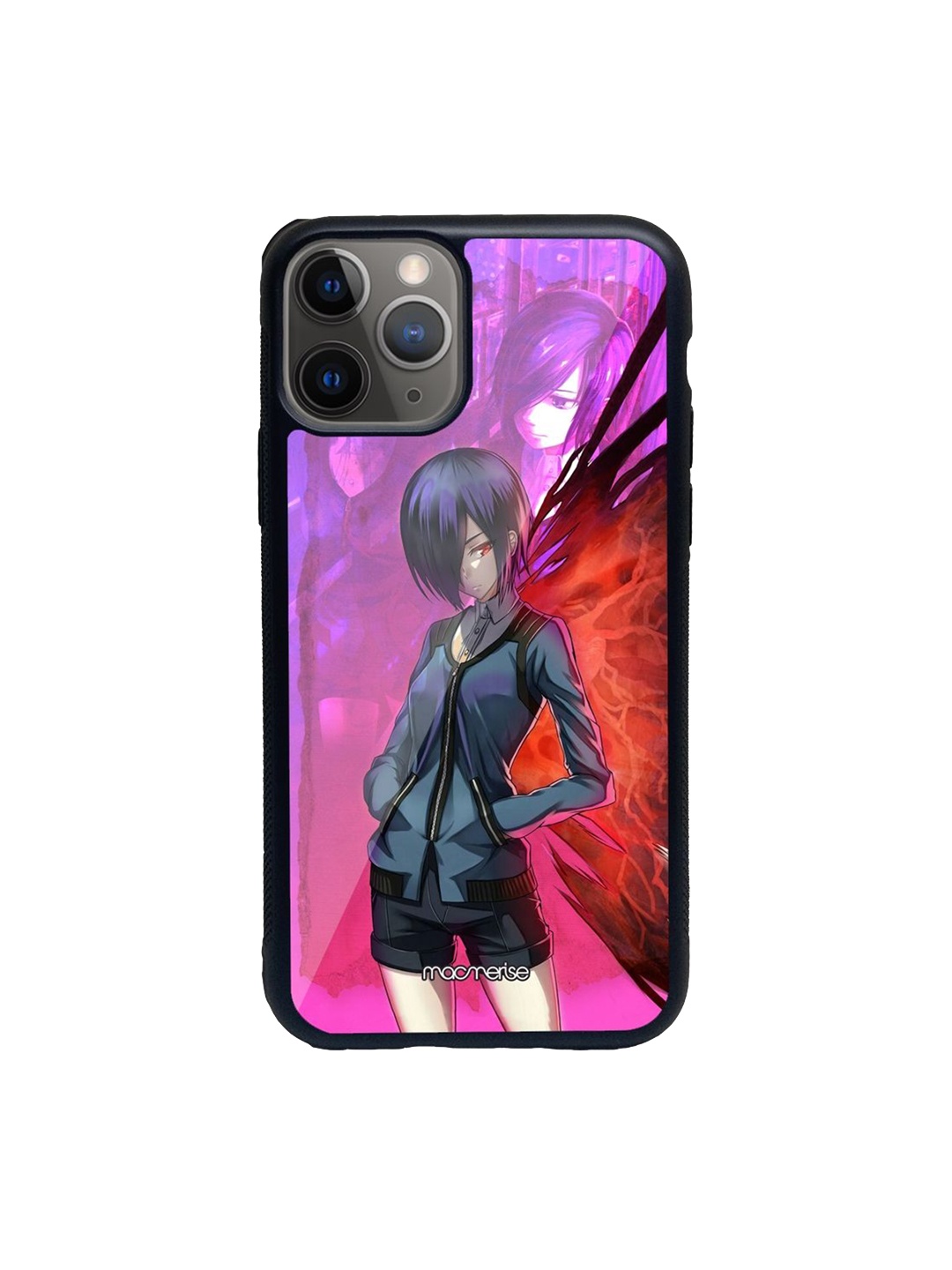 

macmerise Purple & Red Printed Touka Kirishima Glass iPhone 11 Pro Max Back Case