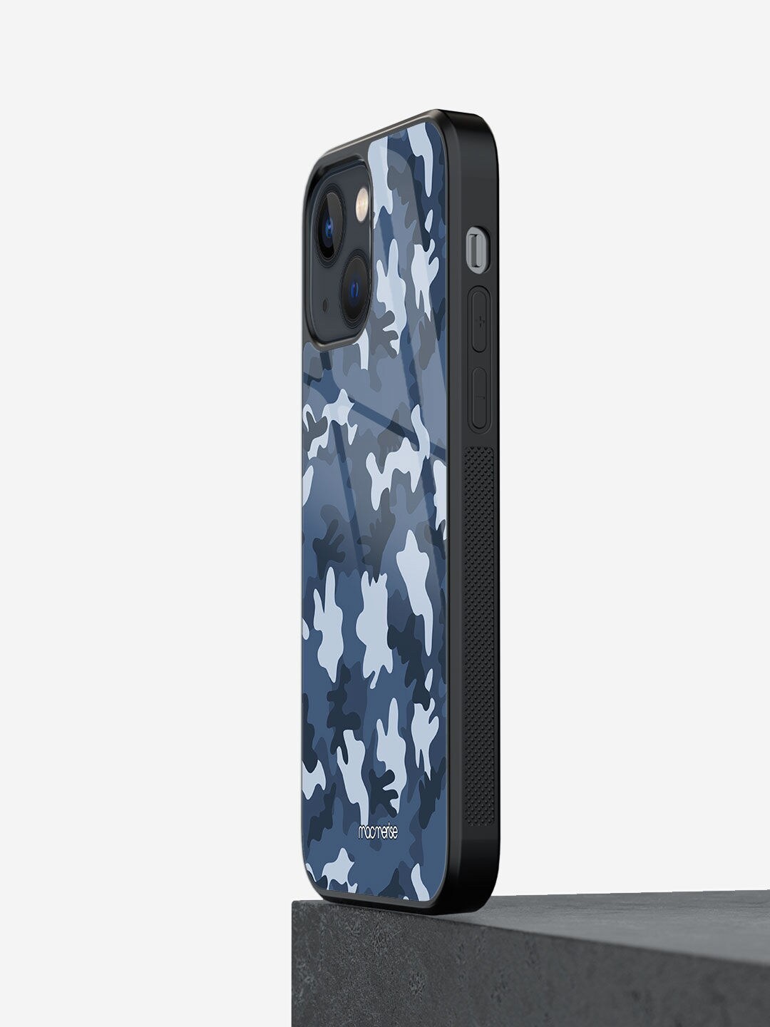 

macmerise Blue Printed iPhone 13 Mini Glass Phone Case