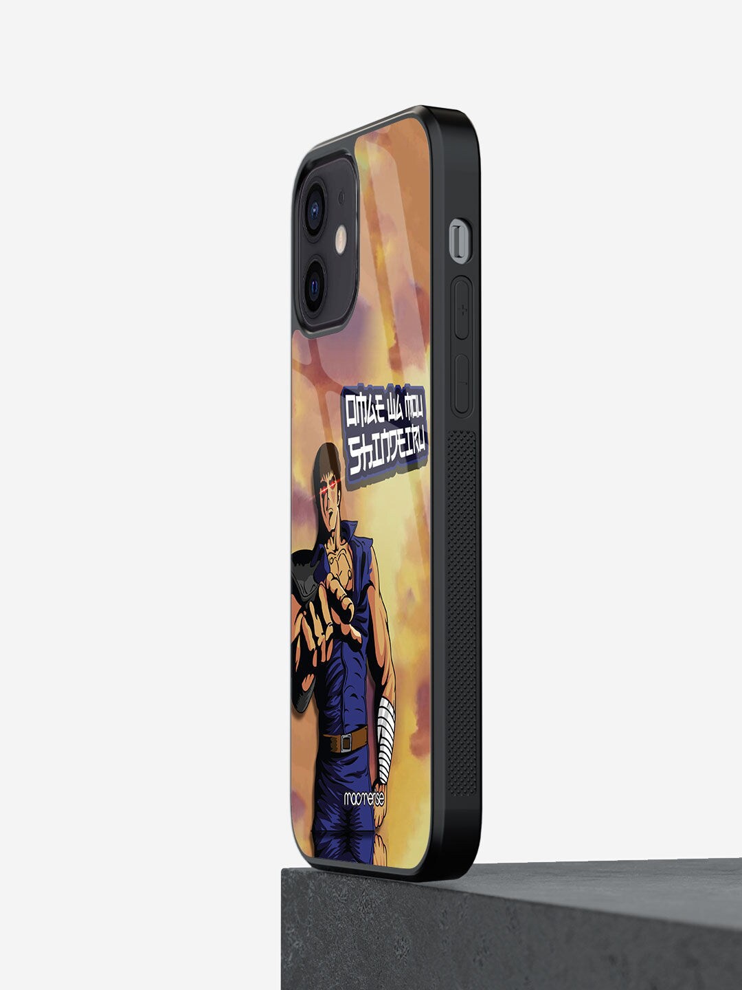 

macmerise Blue & Yellow Printed Serious Kenshiro iPhone 12 Mini Glass Phone Back Case