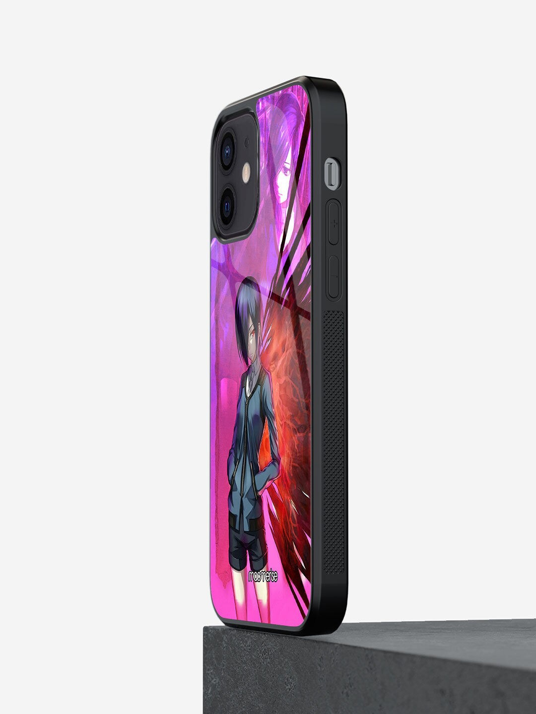 

macmerise Purple & Black Printed iPhone 12 Mini Glass Phone Case