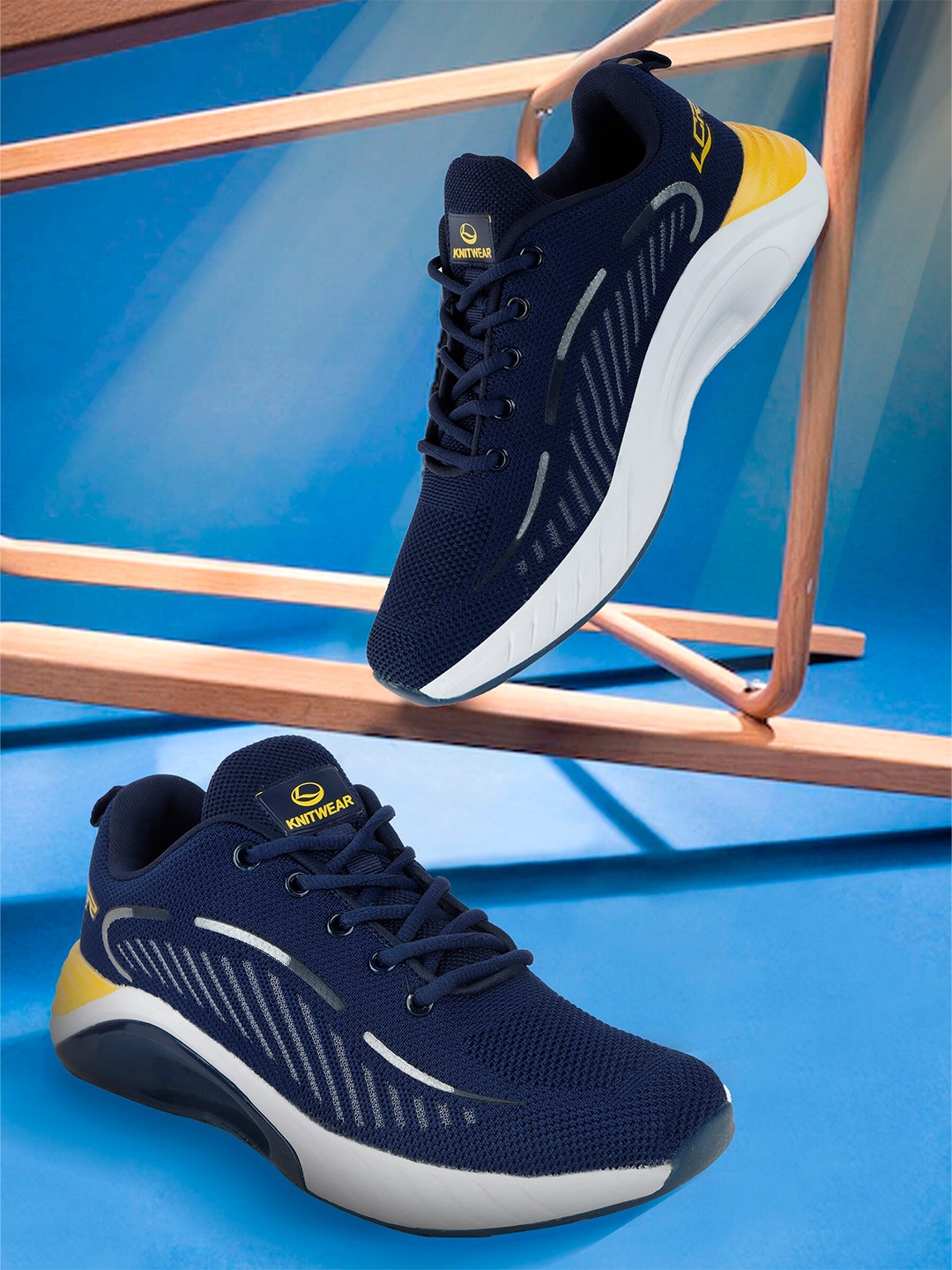 

Lancer Men Navy Blue Textile Running Shoes