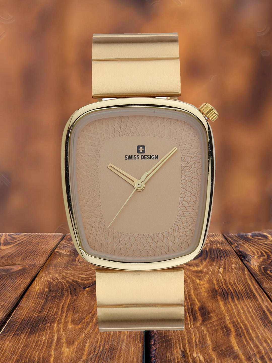 

Swiss Design Men Solid Dial & Straps Analogue Watch SDWT-010-GD, Gold