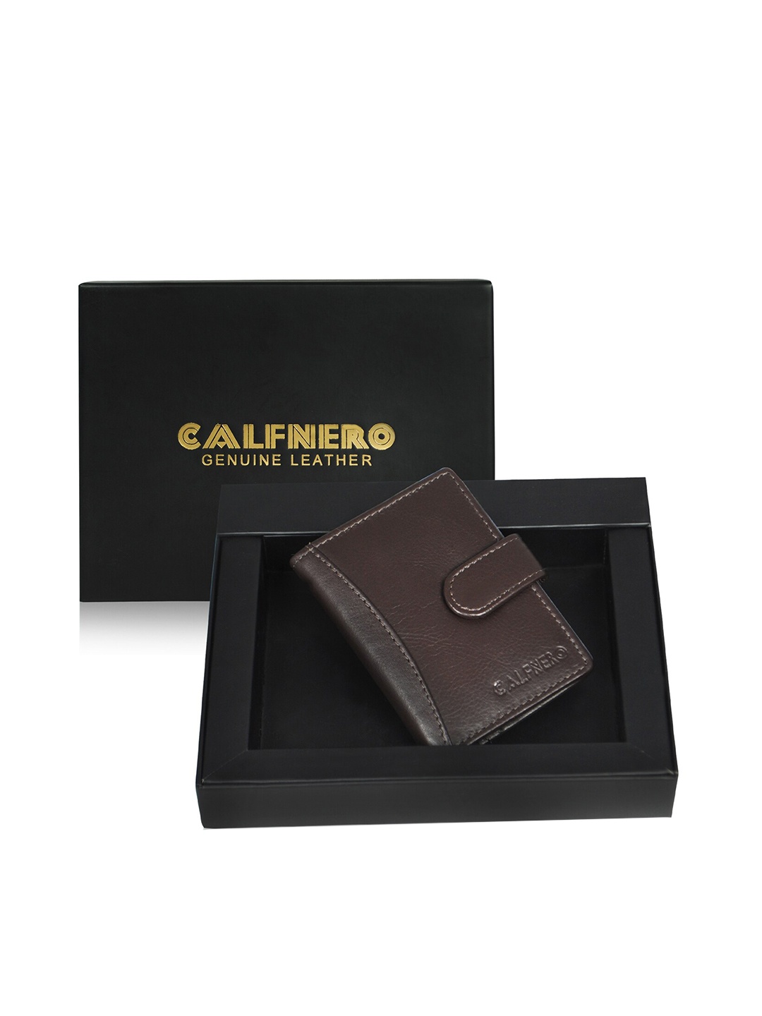 

CALFNERO Unisex Brown Leather Card Holder