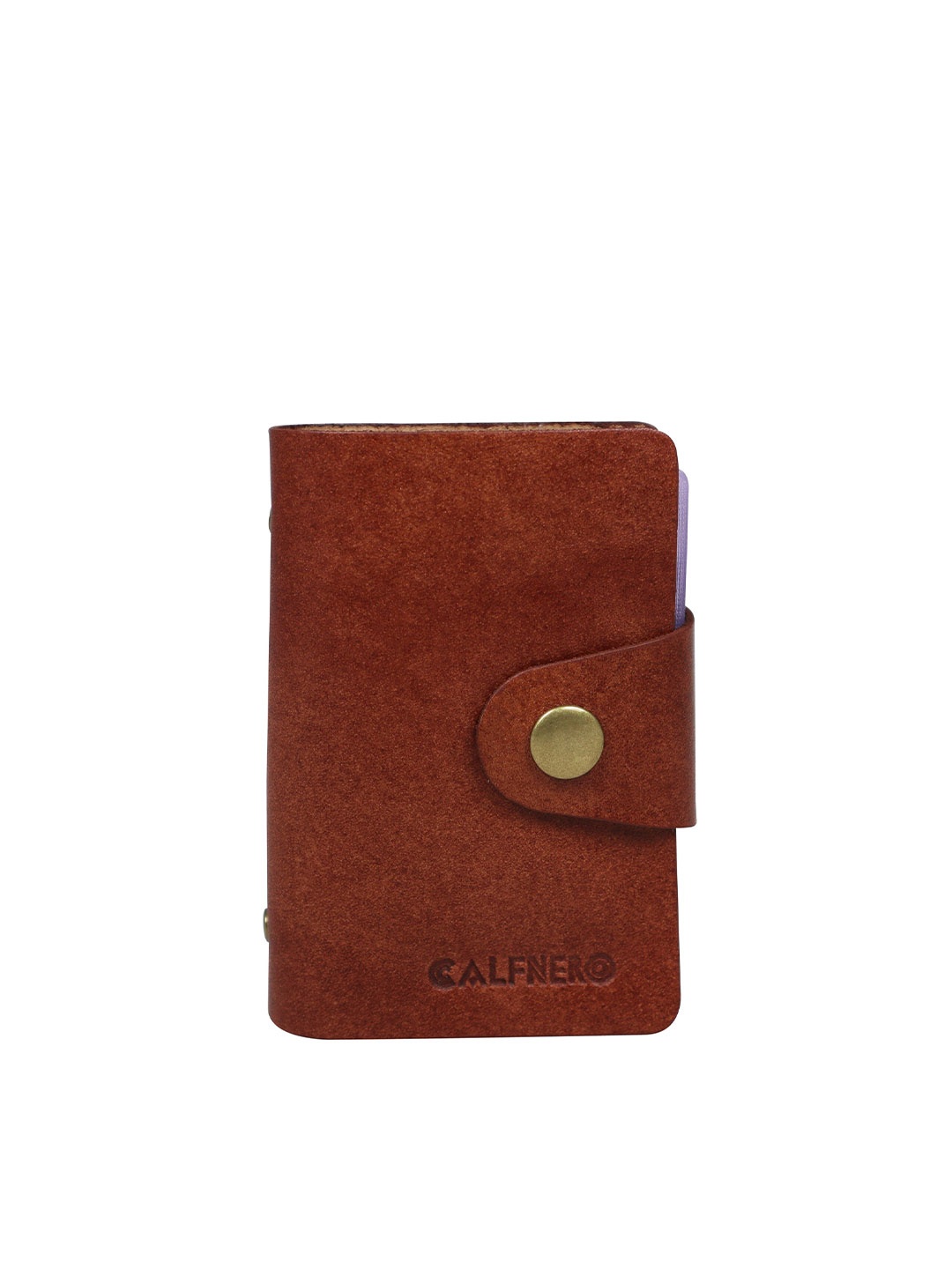 

CALFNERO Unisex Leather Card Holder, Brown