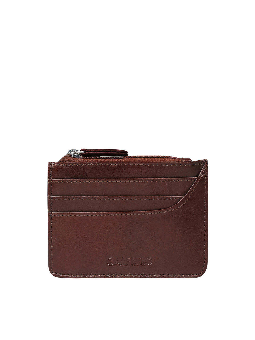 

CALFNERO Unisex Brown Leather Card Holder