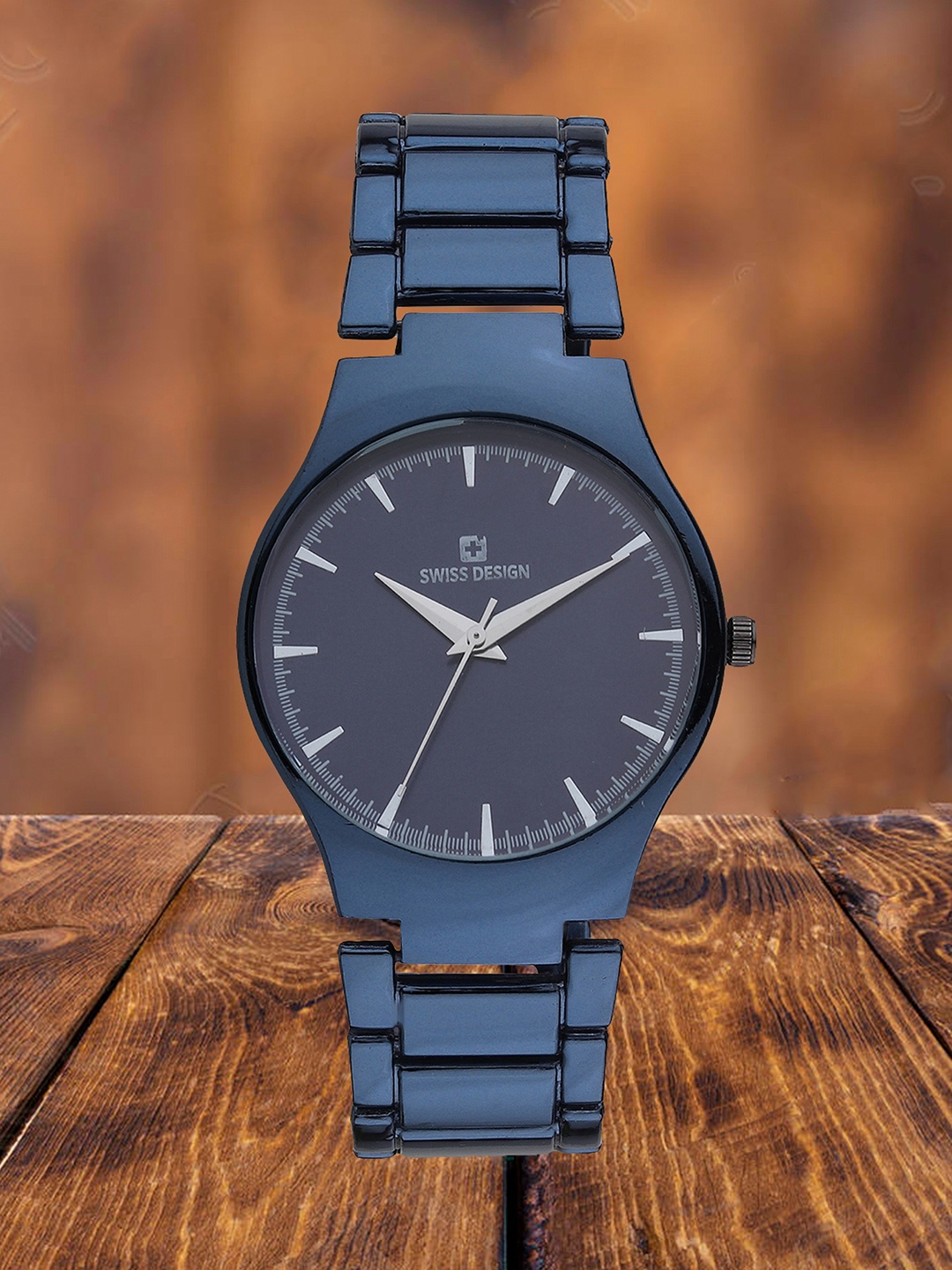 

Swiss Design Men Embellished Dial & Straps Analogue Watch SDWT-002G-BL, Blue