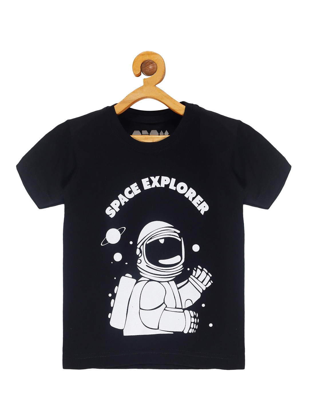 

OBOW Boys Black Printed Bio Finish Cotton T-shirt