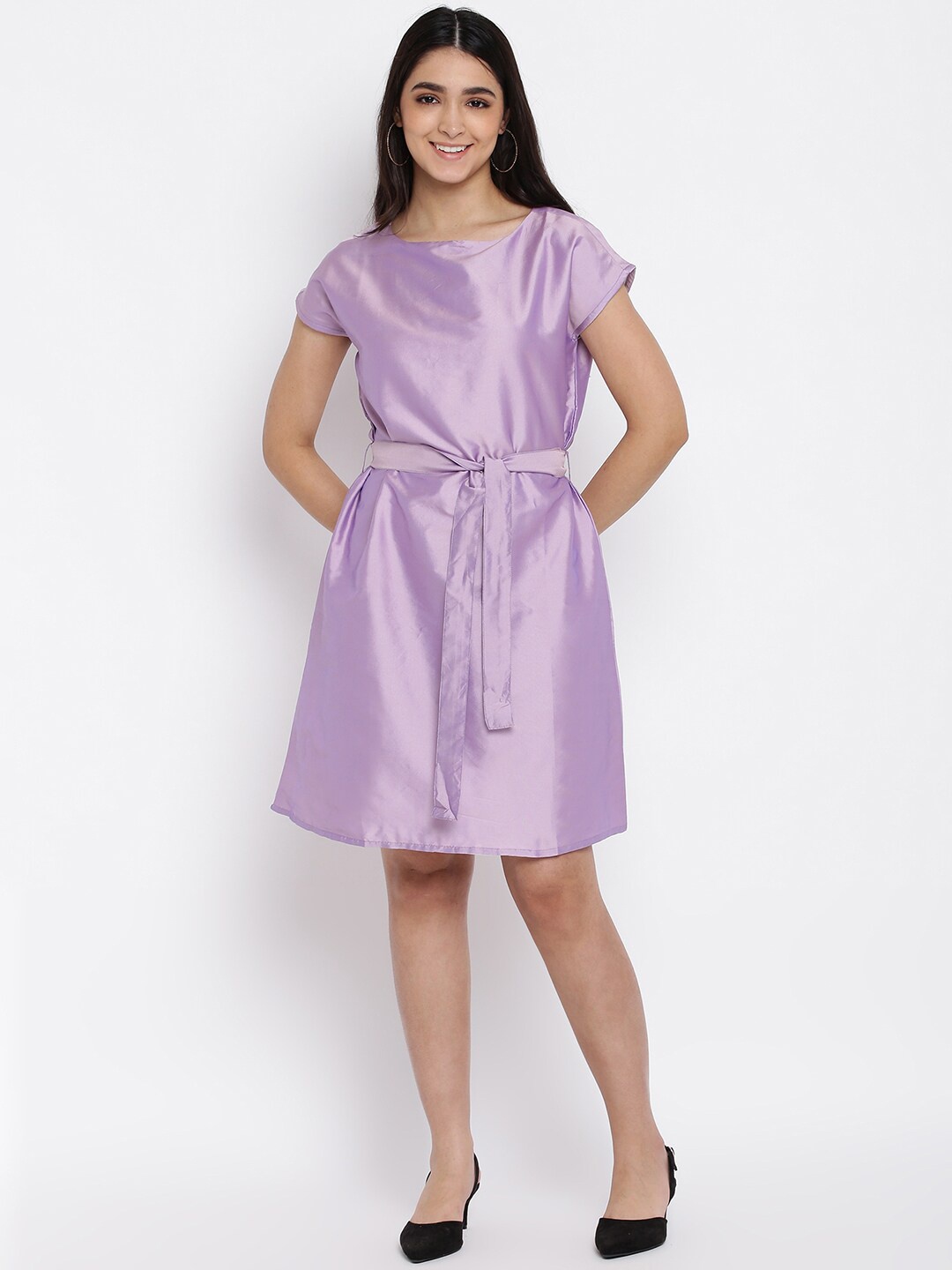

abof Women Purple Solid Dress