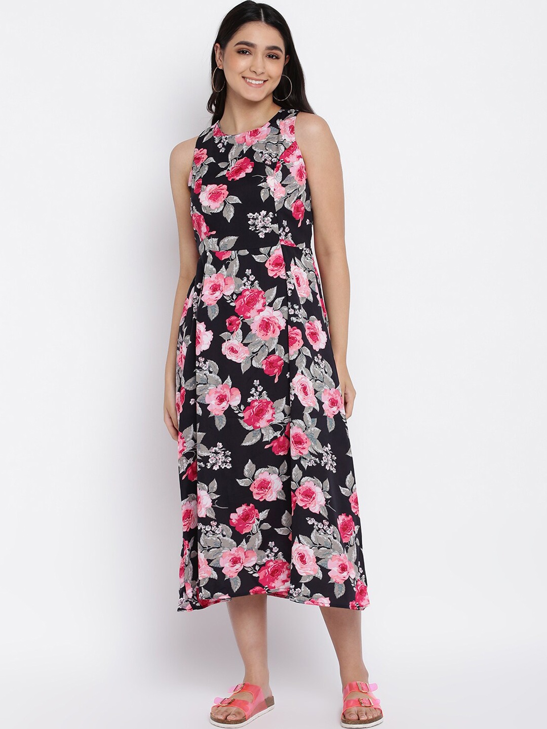 

abof Women Black Floral Maxi Dress