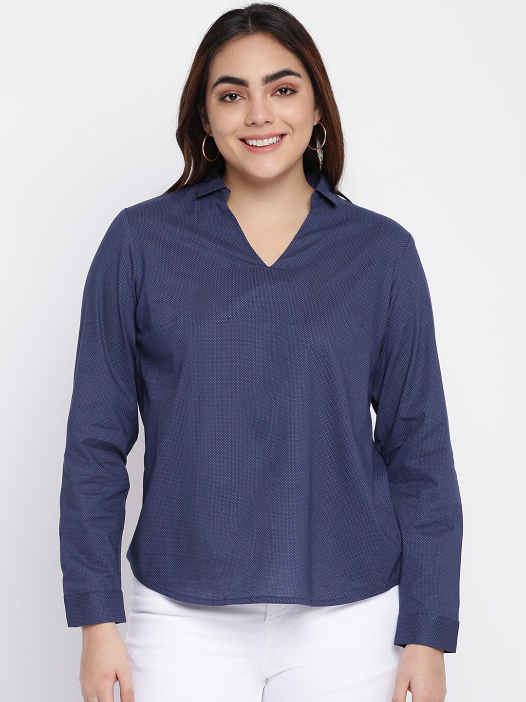 

abof Women Blue Shirt Style Top