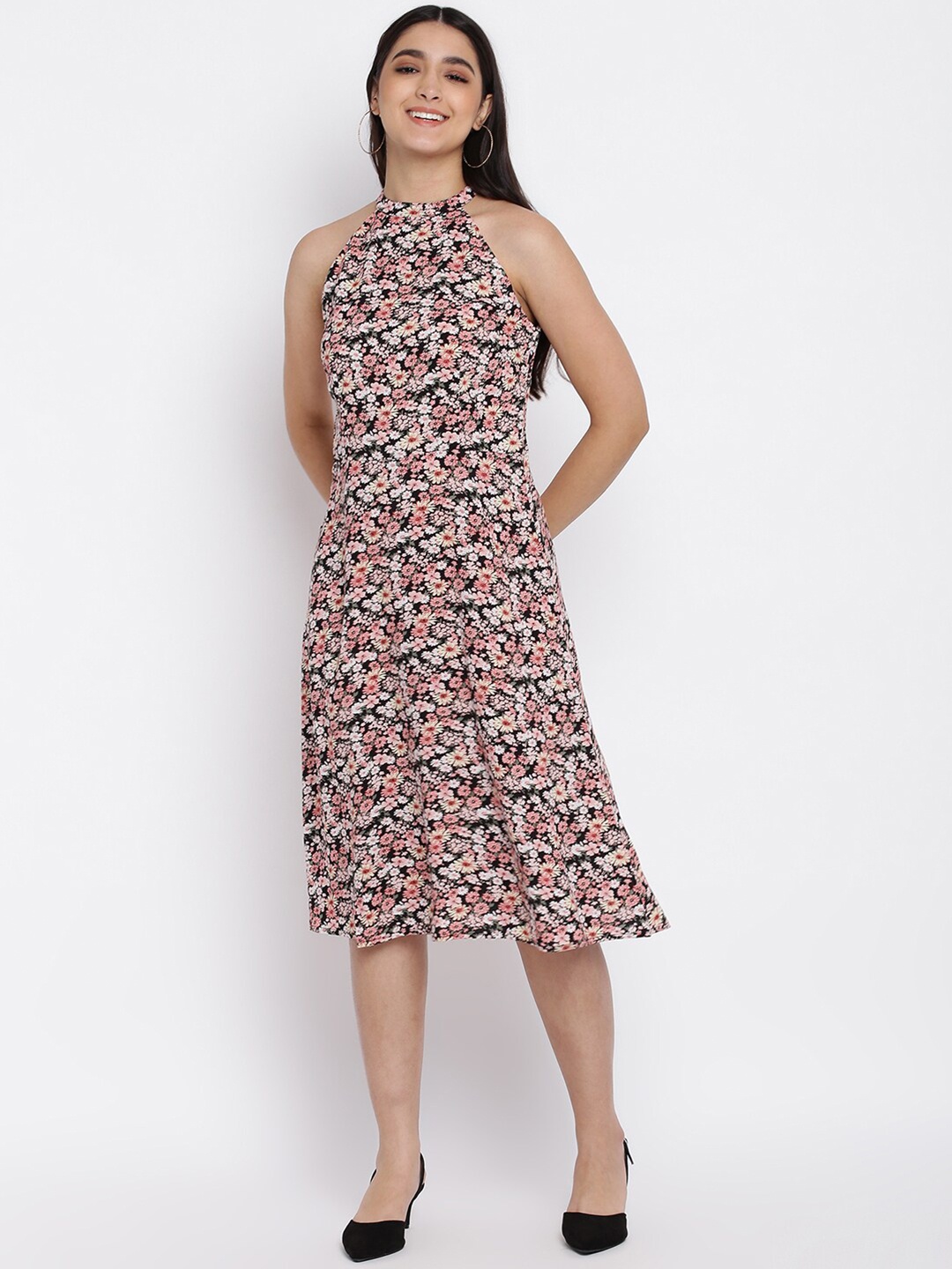 

abof Black Floral Dress