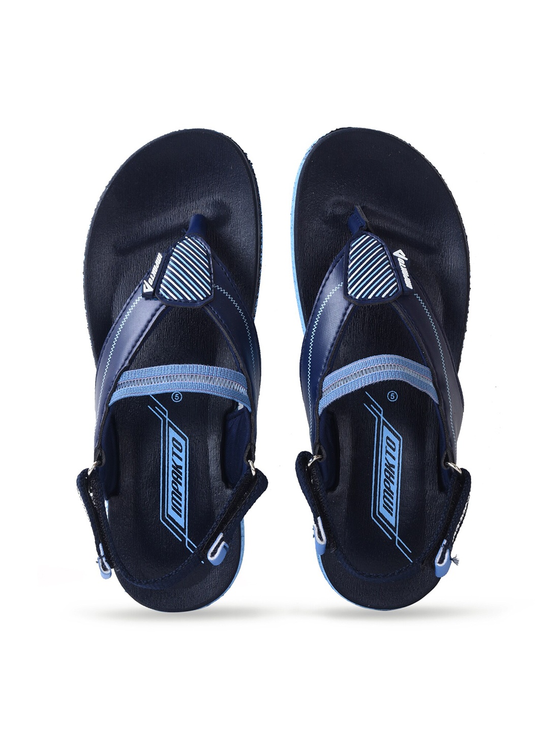 

IMPAKTO Women Printed T-Strap Flats, Navy blue