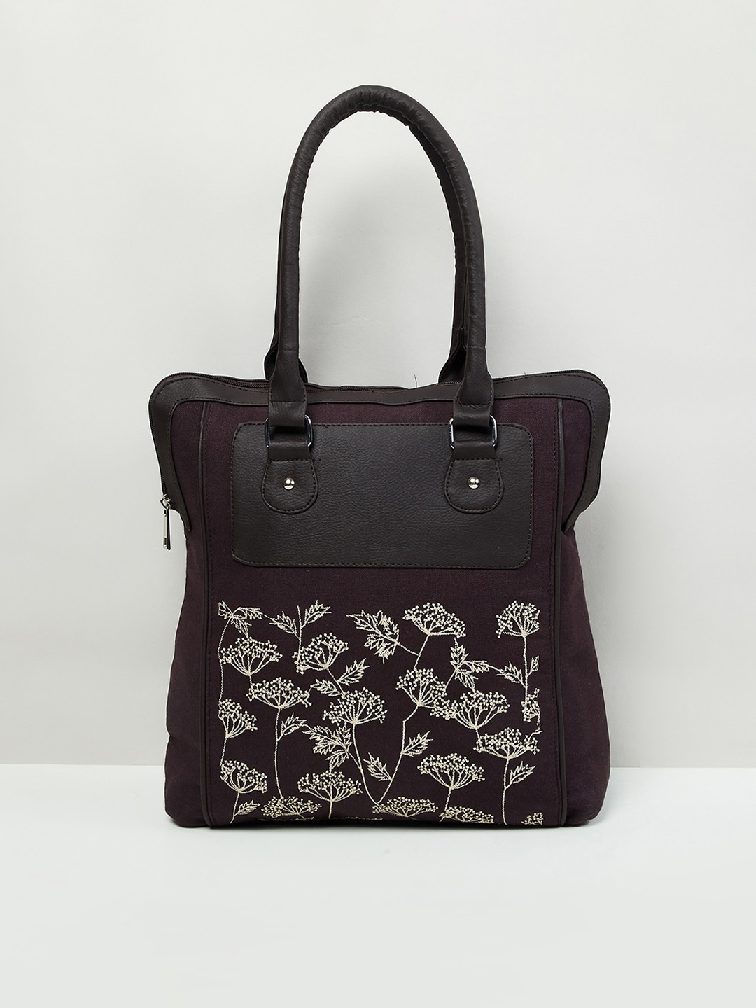 

max Women Floral Printed Zip-Closure Shoulder Bag, Maroon