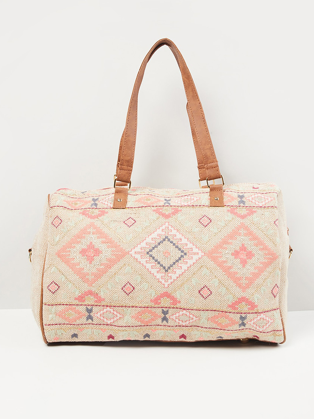 

max Women Embroidered Weekender Bag, Beige