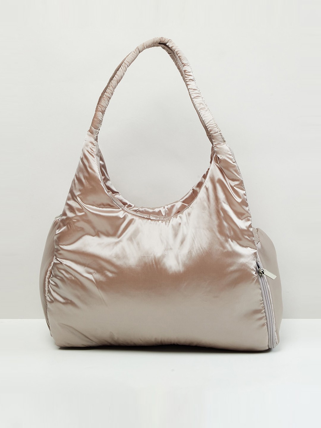 

max Women Solid Zip Closure Hobo Bag, Grey