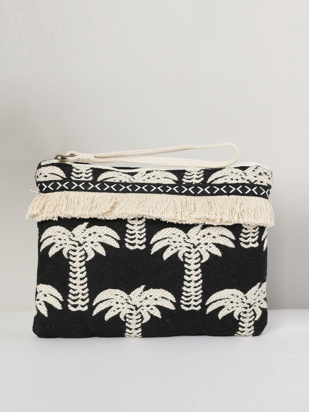 

max Women Fringed Detailed Embroidered Pouch, Black