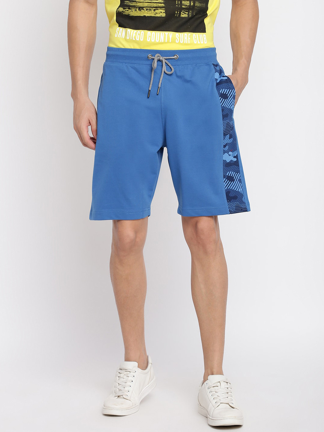 

abof Men Camouflage Printed Sports Shorts, Blue