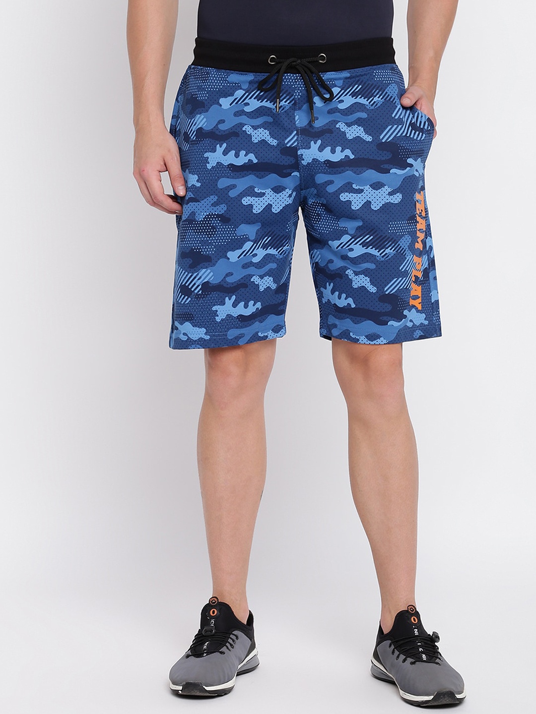 

abof Men Camouflage Printed Sports Shorts, Blue