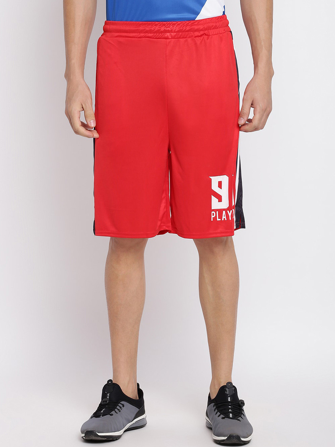 

abof Men Colourblocked Regular Fit Cotton Sports Shorts, Red