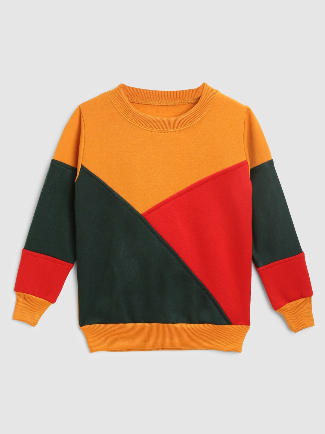 

HERE&NOW Boys Green & Yellow Colourblocked Sweatshirt