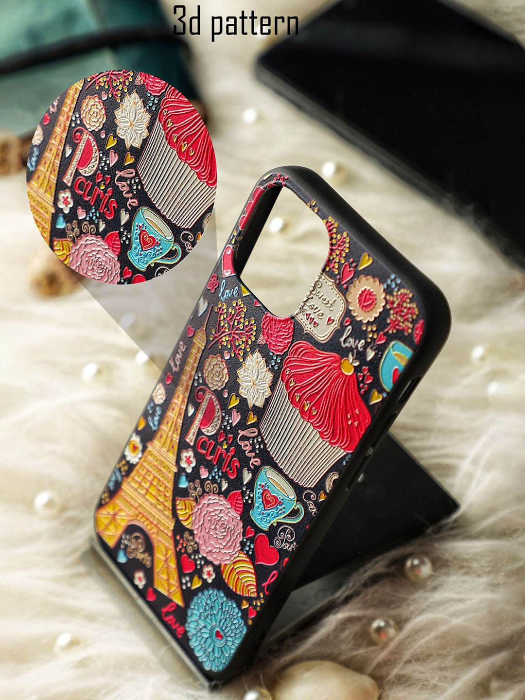 

DOOBNOOB Black & Red Printed Love Paris OnePlus Nord CE 2 Phone Back Case